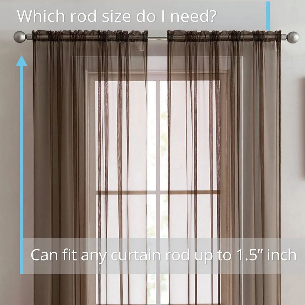 Thd Essentials Sheer Voile Window Treatment Rod Pocket Curtain Panels - Set of 2 - Image 71