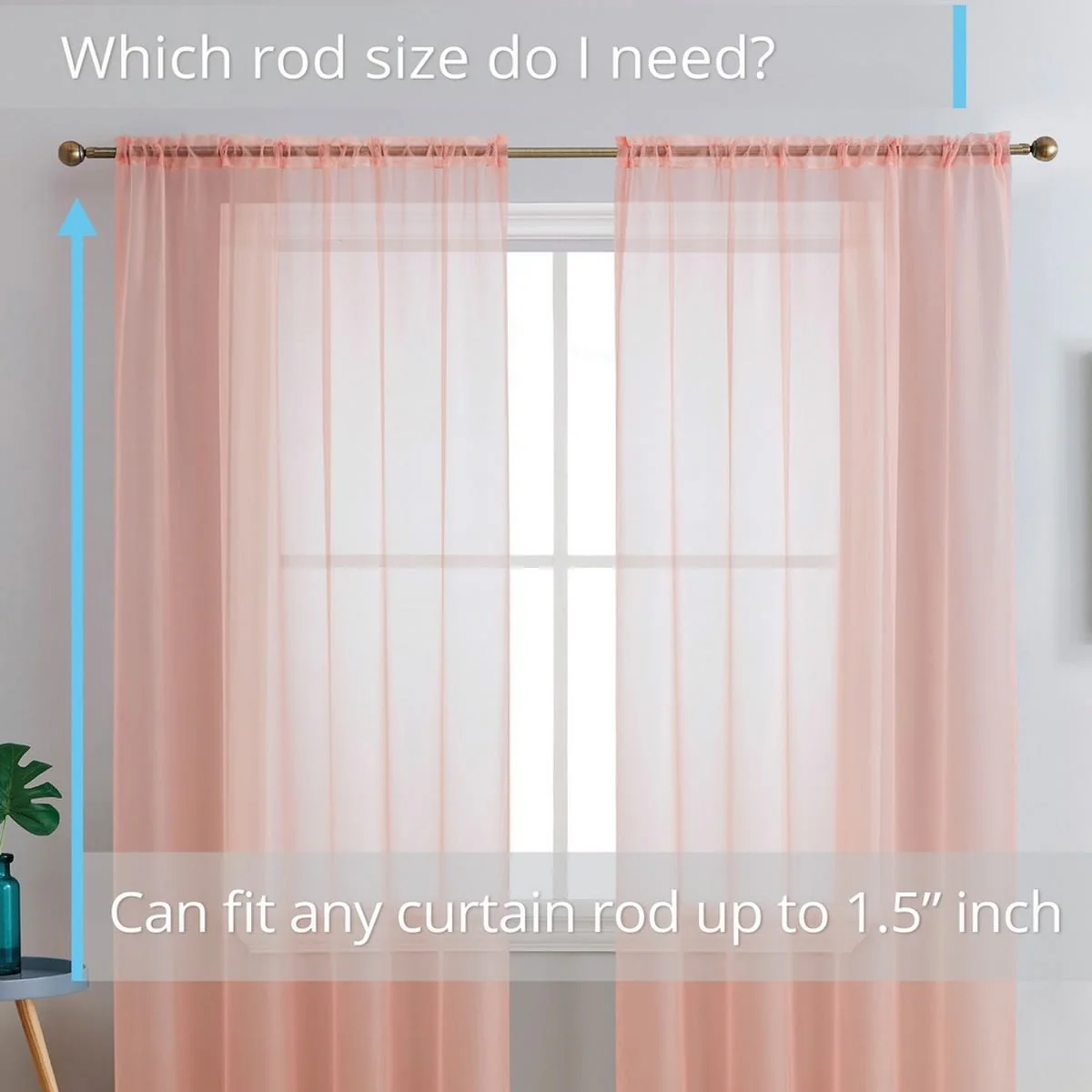 Thd Essentials Sheer Voile Window Treatment Rod Pocket Curtain Panels - Set of 2 - Image 87