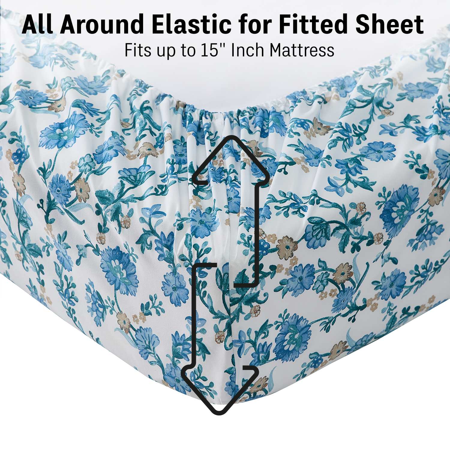 Thd Floral Patterned Printed Ultra-Soft Bed Sheet Set, Wrinkle Resistant (Up to 15" Deep Pocket) - Image 14