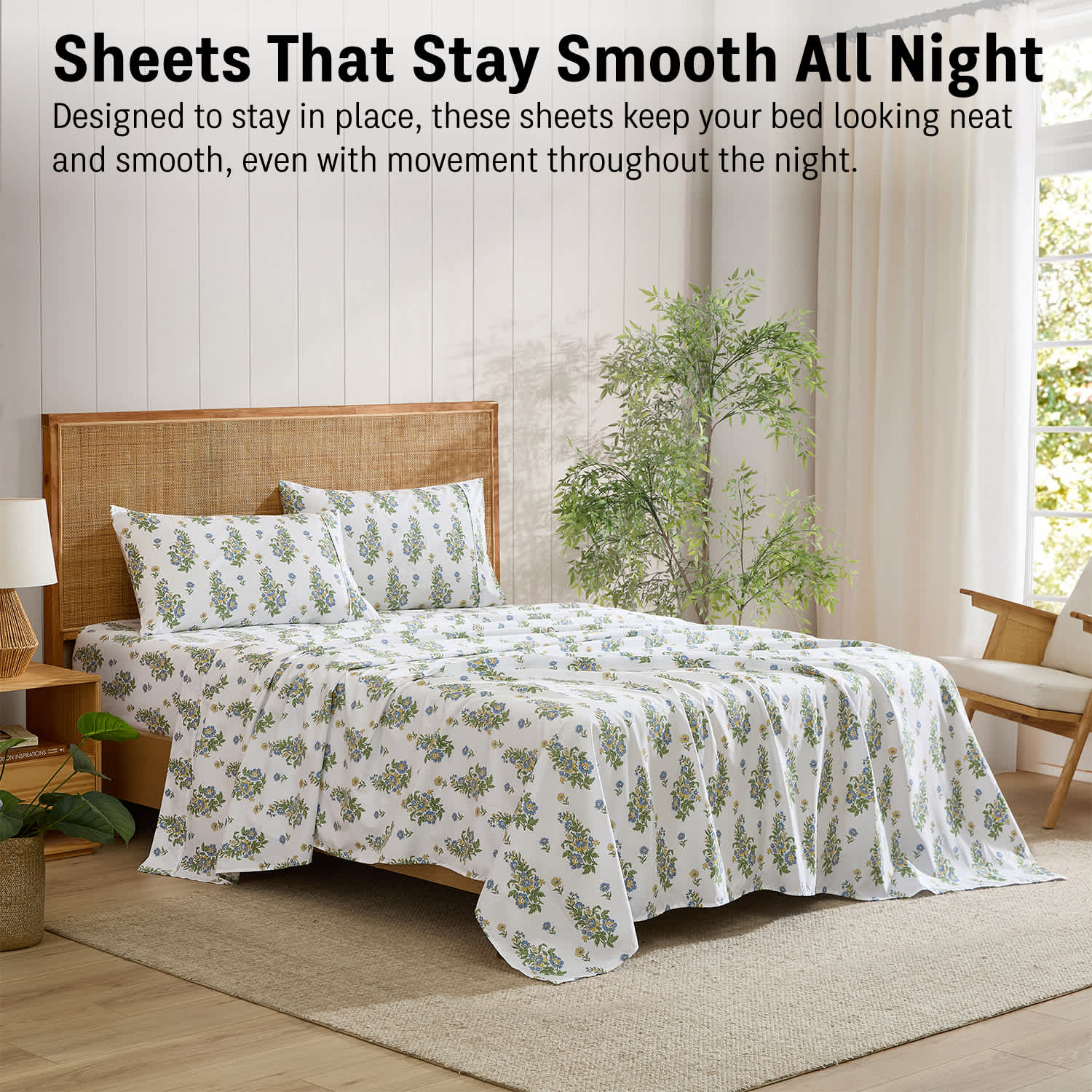 Thd Floral Patterned Printed Ultra-Soft Bed Sheet Set, Wrinkle Resistant (Up to 15" Deep Pocket) - Image 23