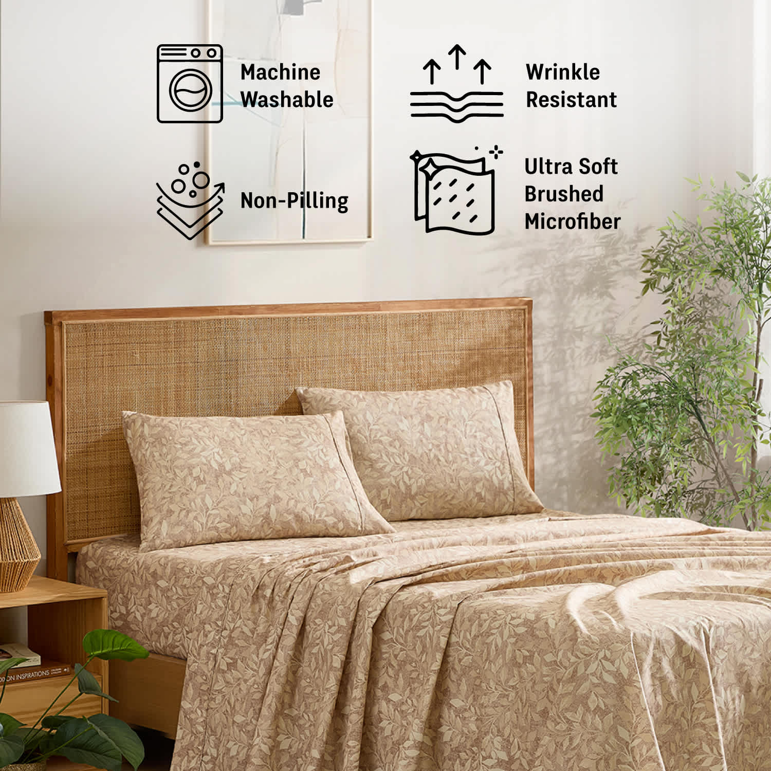 Thd Floral Patterned Printed Ultra-Soft Bed Sheet Set, Wrinkle Resistant (Up to 15" Deep Pocket) - Image 4