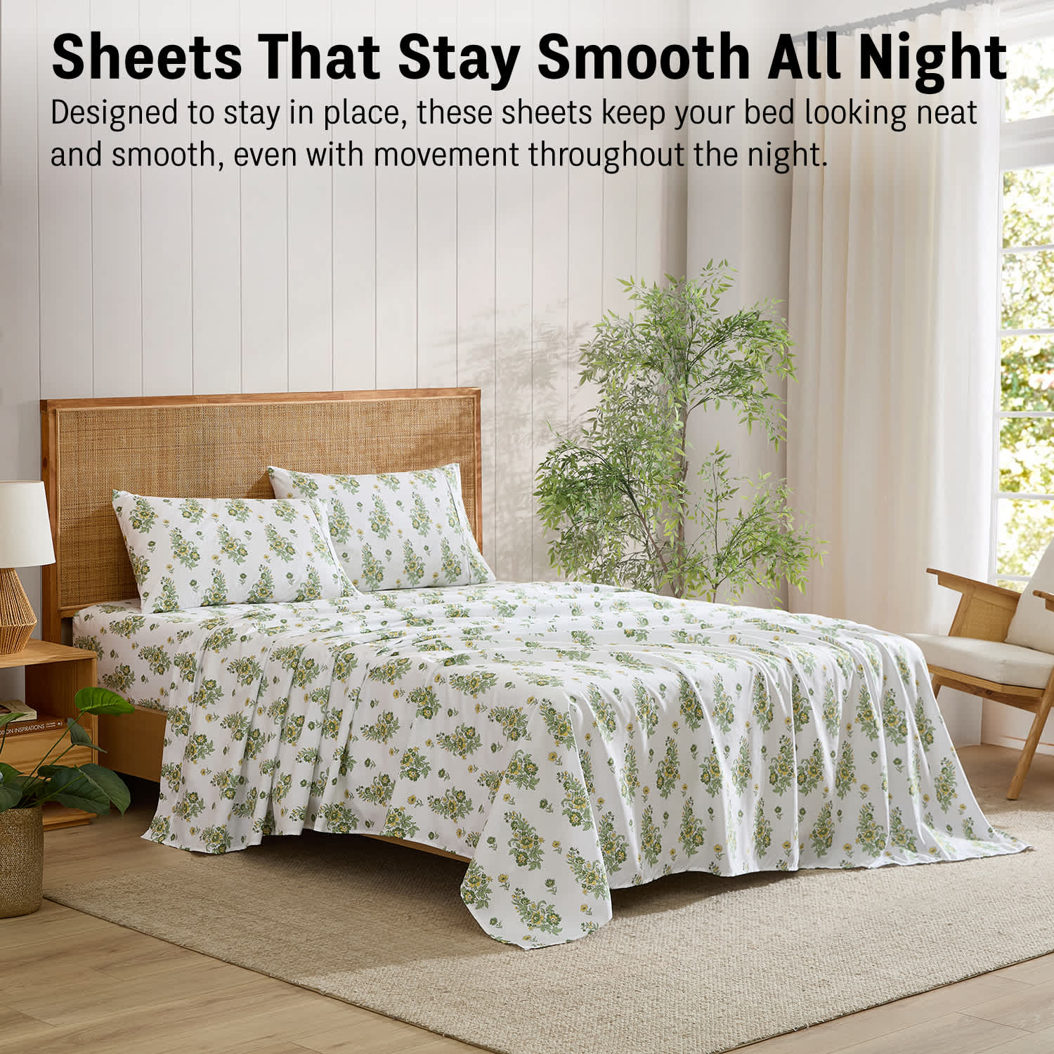 Thd Floral Patterned Printed Ultra-Soft Bed Sheet Set, Wrinkle Resistant (Up to 15" Deep Pocket) - Image 41