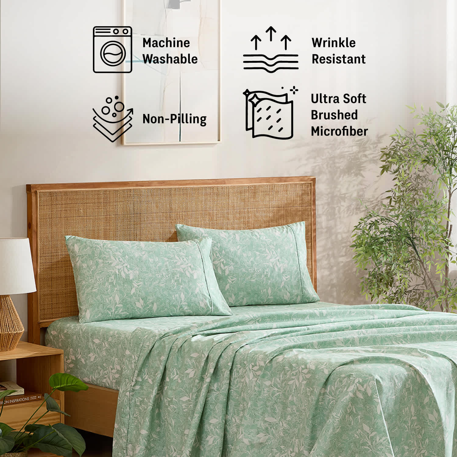 Thd Floral Patterned Printed Ultra-Soft Bed Sheet Set, Wrinkle Resistant (Up to 15" Deep Pocket) - Image 46