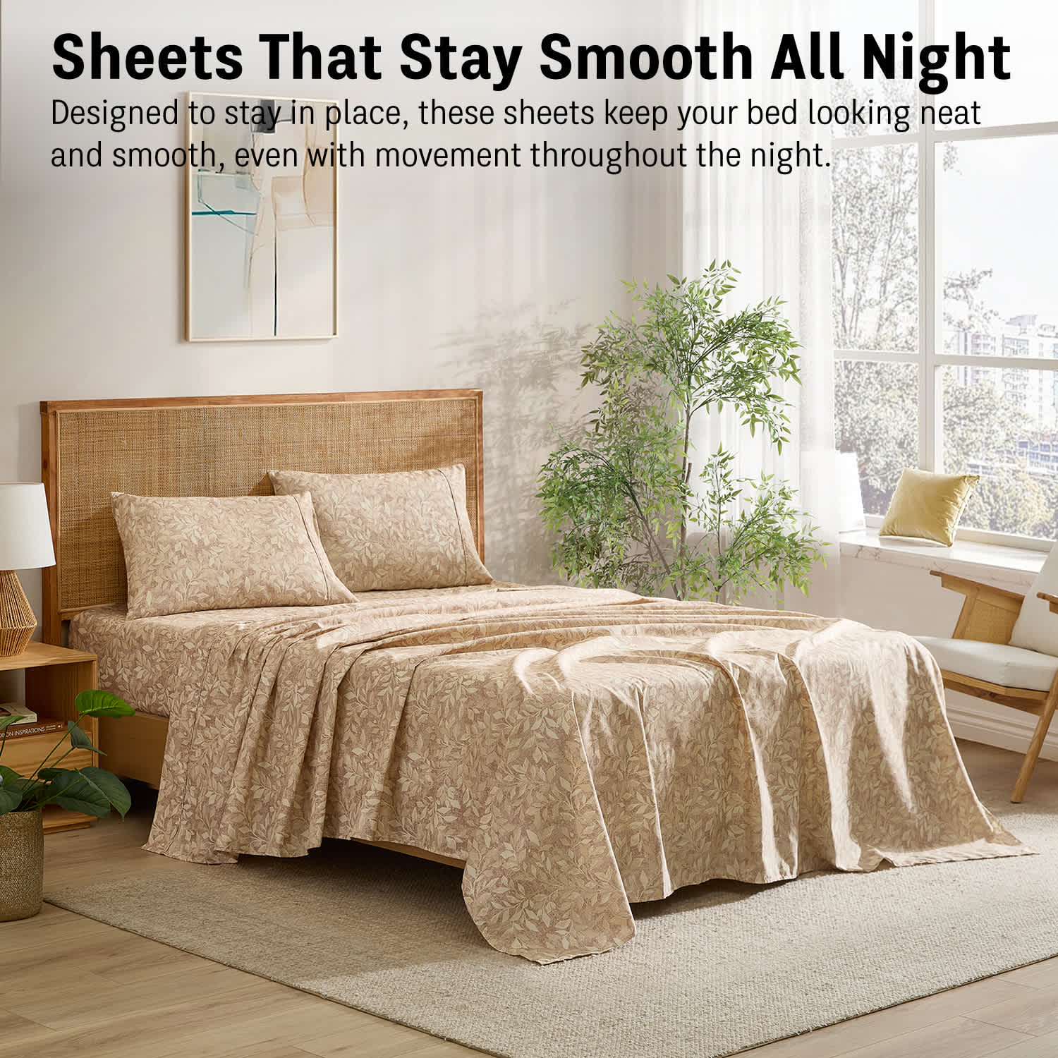 Thd Floral Patterned Printed Ultra-Soft Bed Sheet Set, Wrinkle Resistant (Up to 15" Deep Pocket) - Image 5
