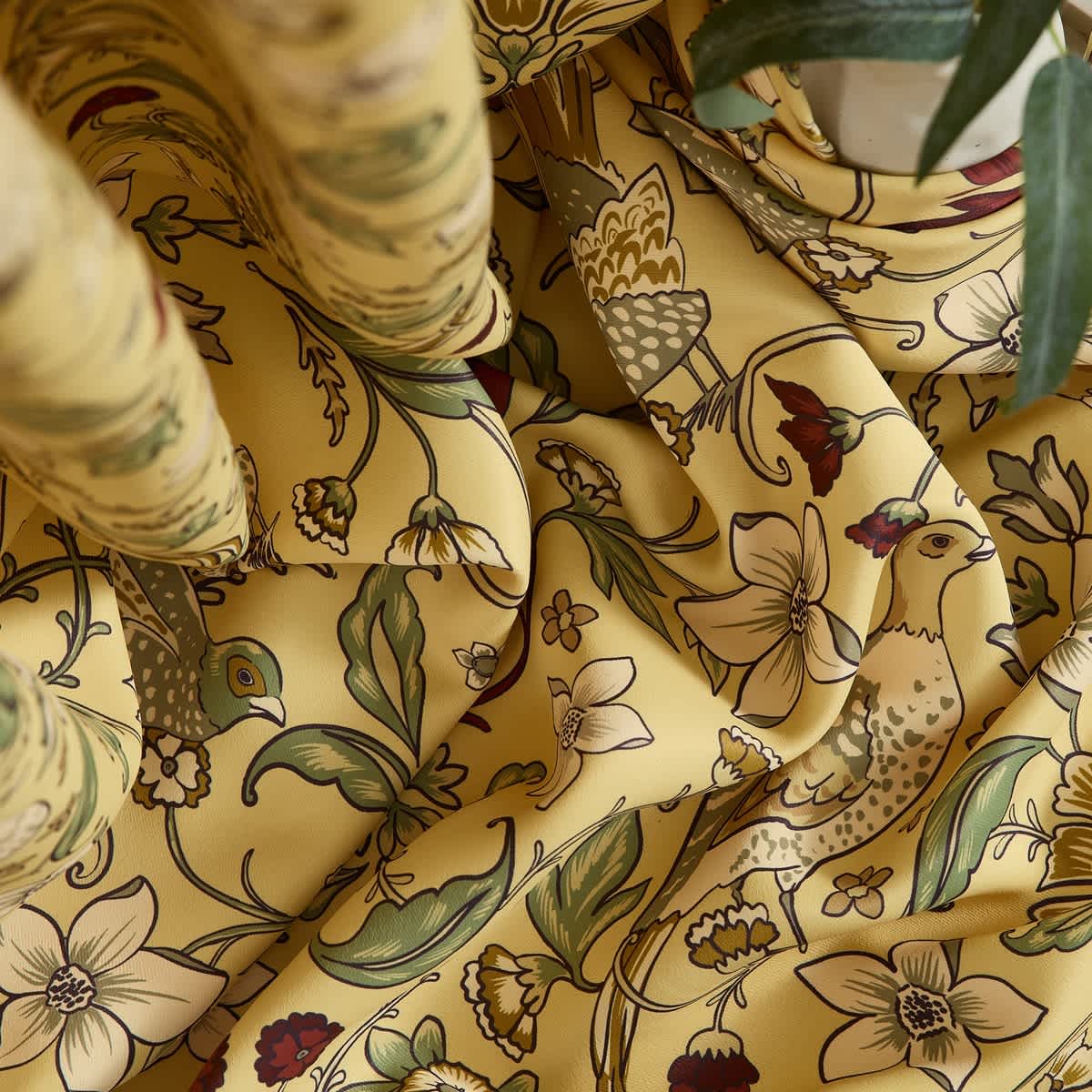 Thd Florencia Floral & Birds Patterned Room Darkening Back Tab Rod Pocket Curtains (Set of 2) - Image 31