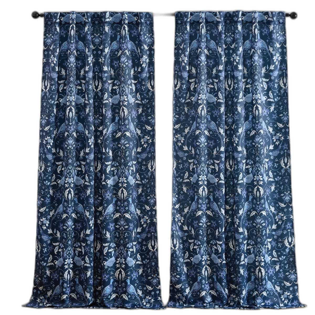 Thd Florencia Floral & Birds Patterned Room Darkening Back Tab Rod Pocket Curtains (Set of 2) - Image 33
