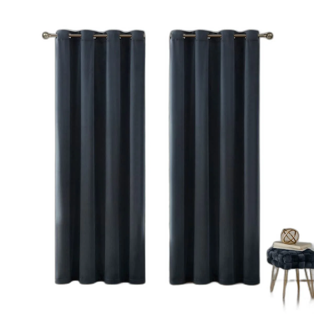 Thd Grace Velvet Premium Soft Grommet Window Treatment Curtain Drapery Panels - Set of 2 Panels - Image 6