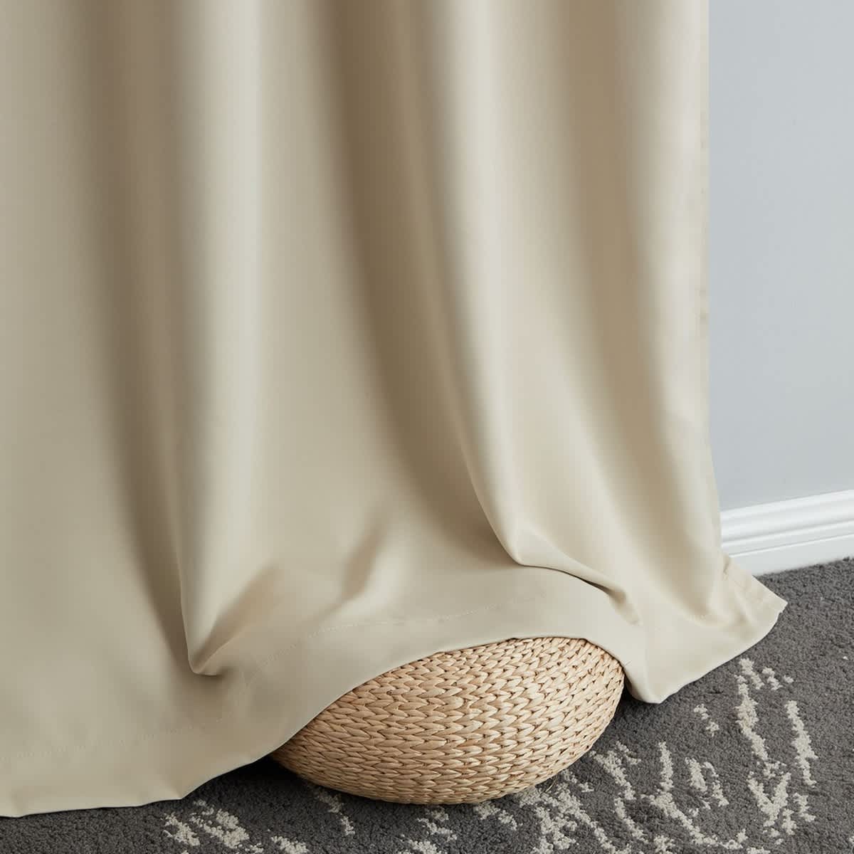 Thd Grant 100% Blackout Rod Pocket Window Curtain Panels Energy Efficient Total Privacy - Pair - Image 17