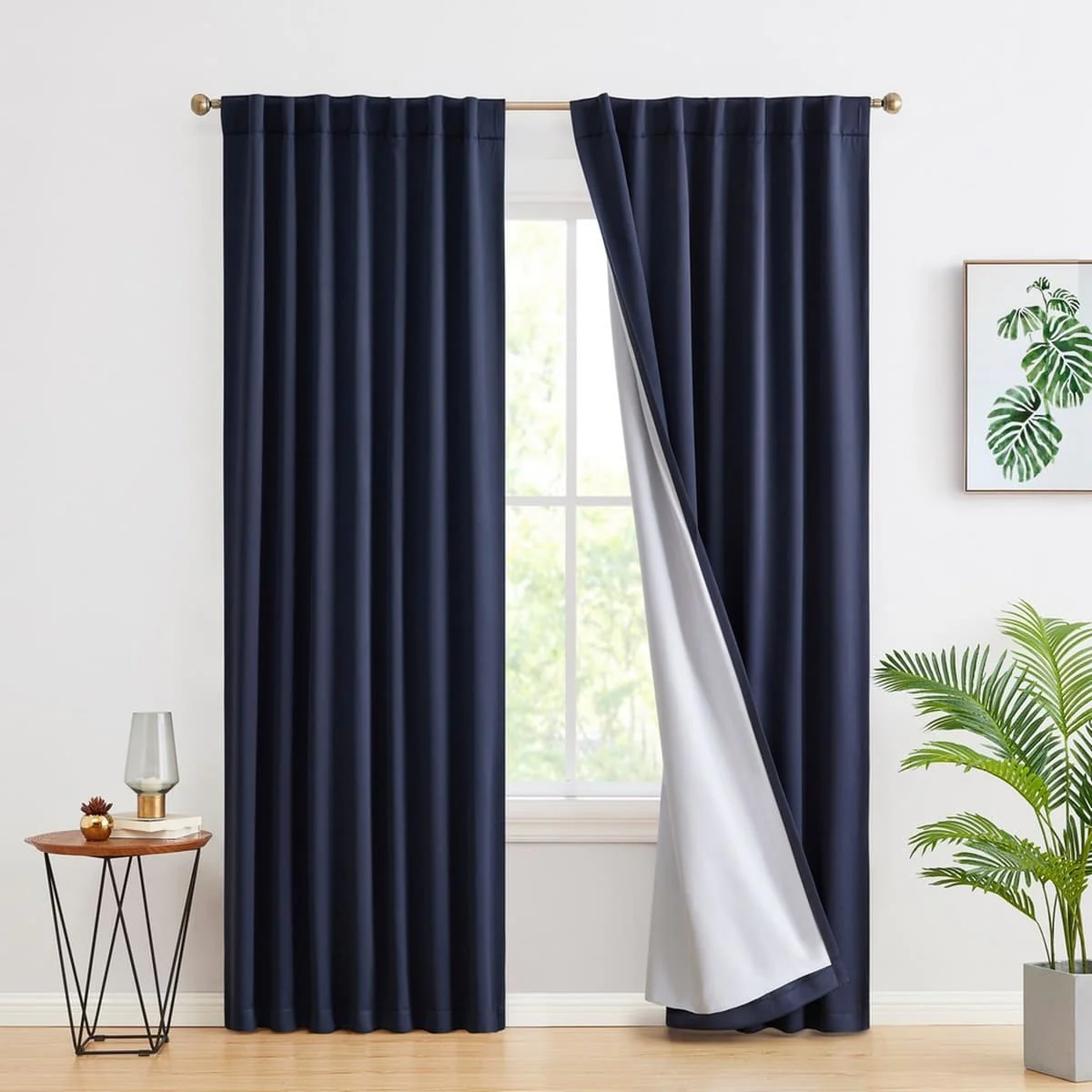 Thd Grant 100% Blackout Rod Pocket Window Curtain Panels Energy Efficient Total Privacy - Pair - Image 26