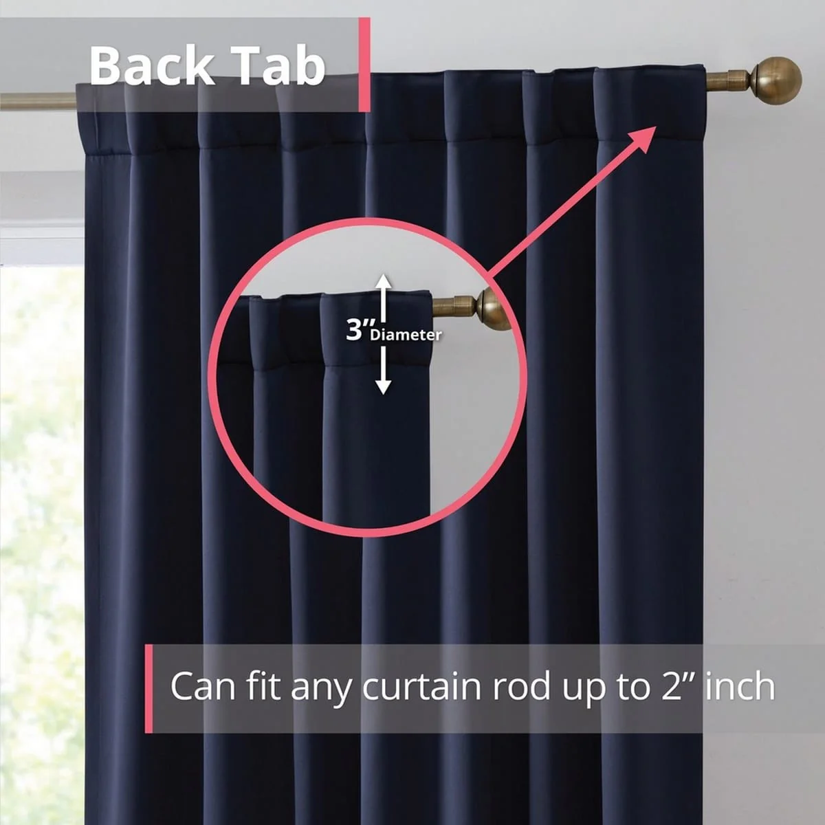 Thd Grant 100% Blackout Rod Pocket Window Curtain Panels Energy Efficient Total Privacy - Pair - Image 27