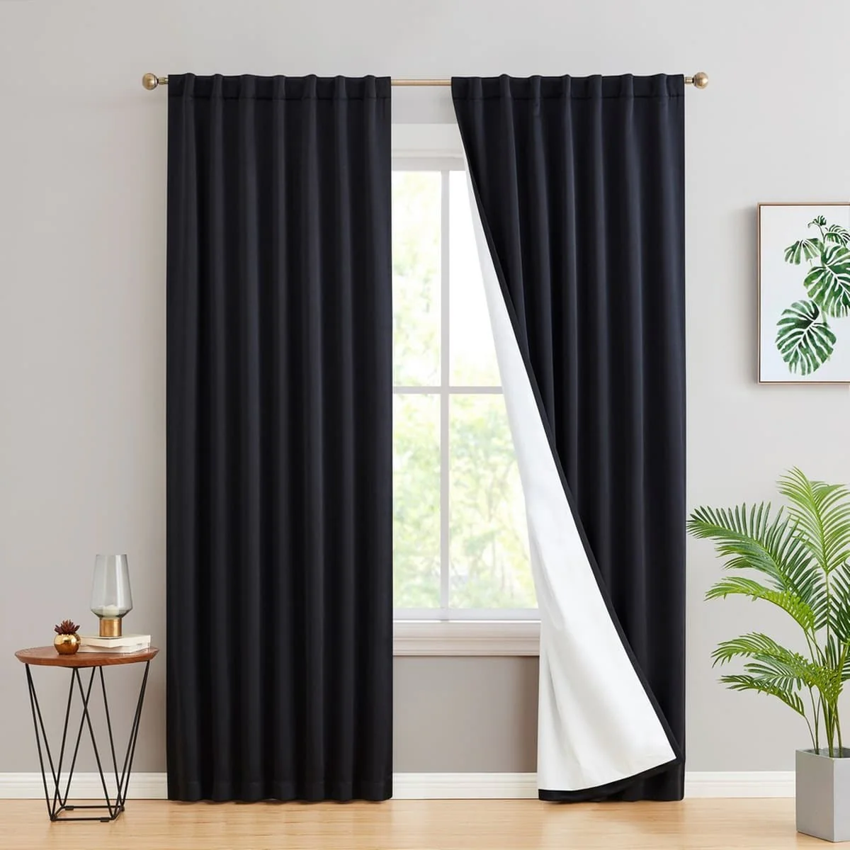 Thd Grant 100% Blackout Rod Pocket Window Curtain Panels Energy Efficient Total Privacy - Pair - Image 34