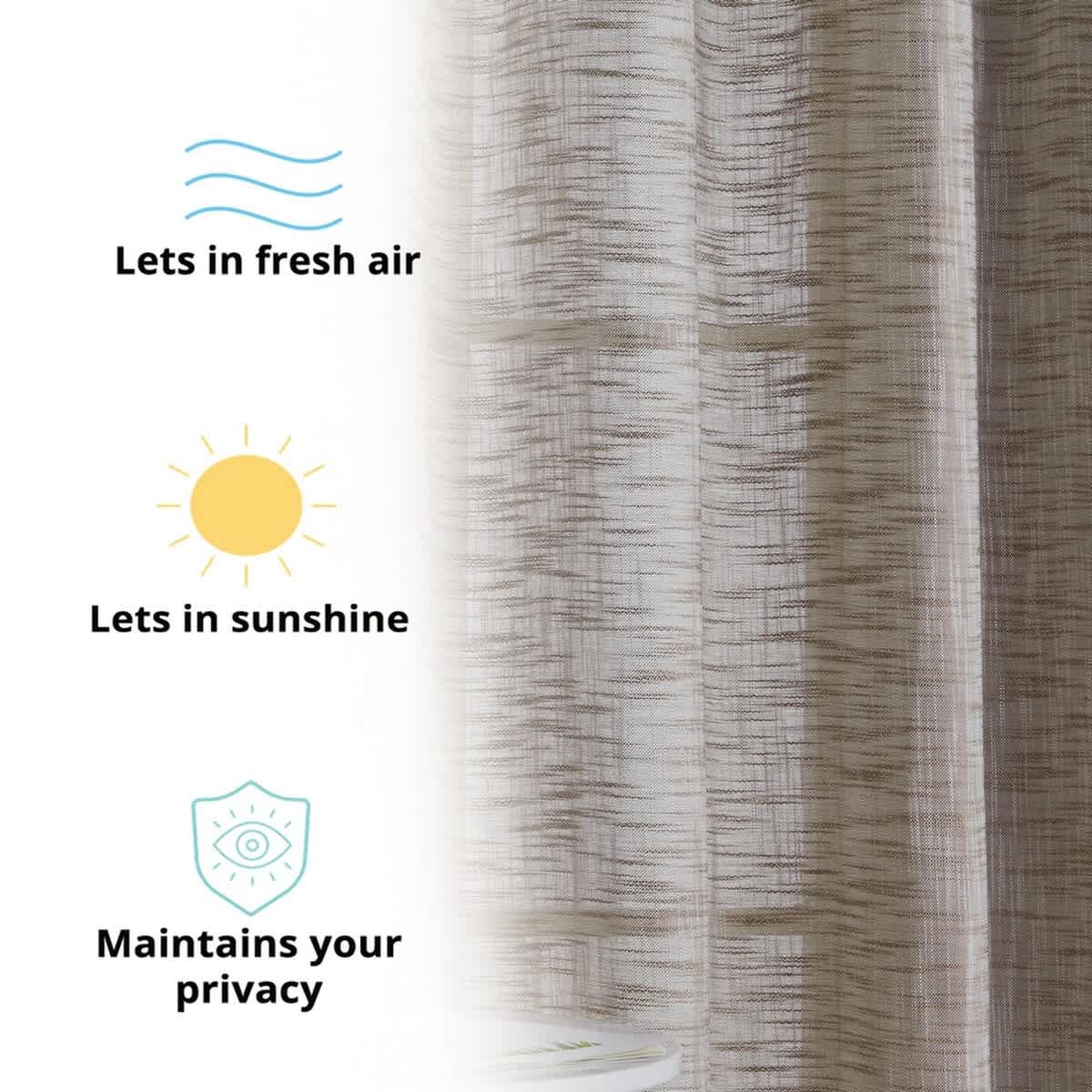 Thd Harley Faux Linen Textured Semi Sheer Sun Light Filtering Window Grommet Curtain Panels, 2 Panels - Image 18