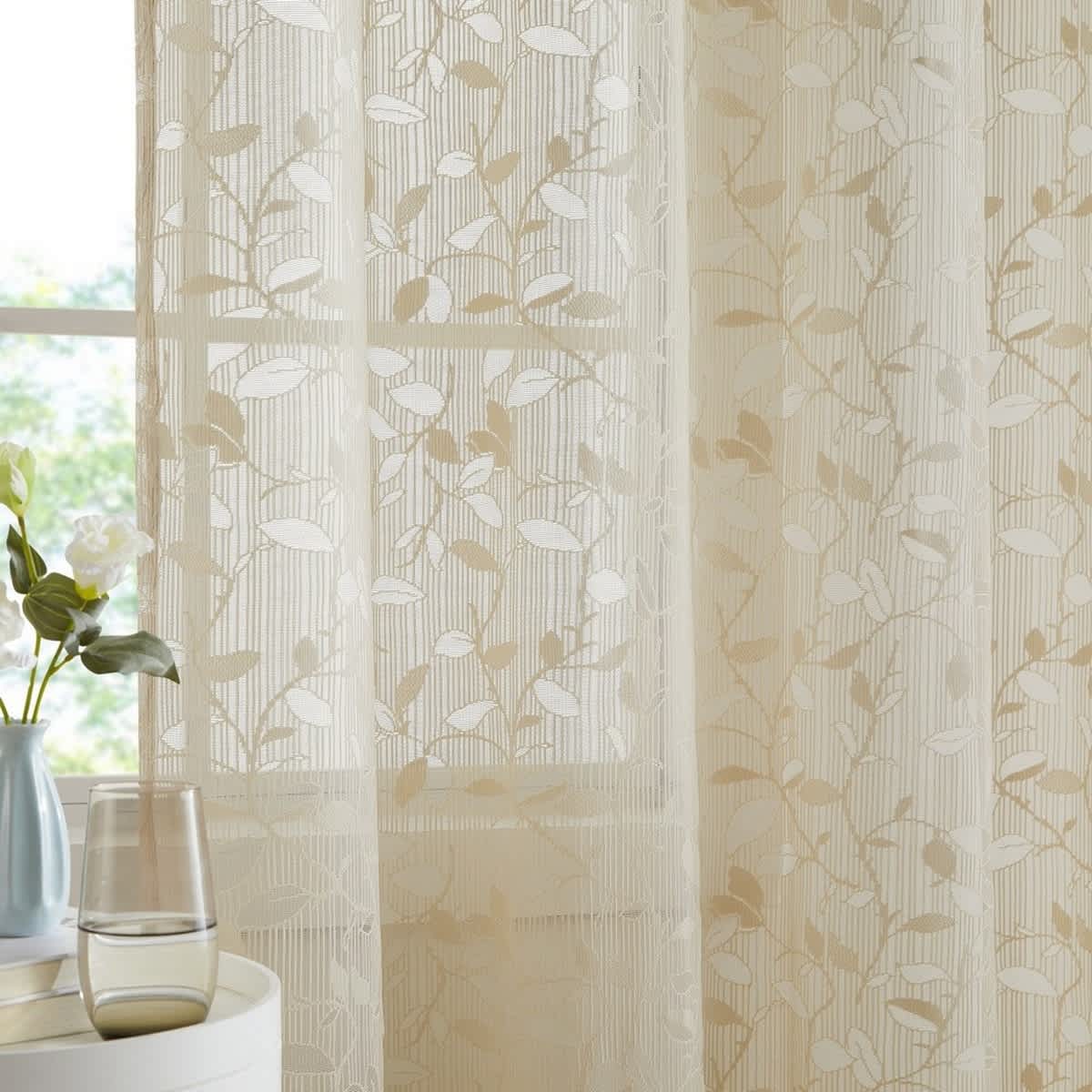 Thd Jayce Semi Sheer Kitchen Swag, Tiers, or Valance - Café Curtains - Rod Pocket for Small Windows - Image 17