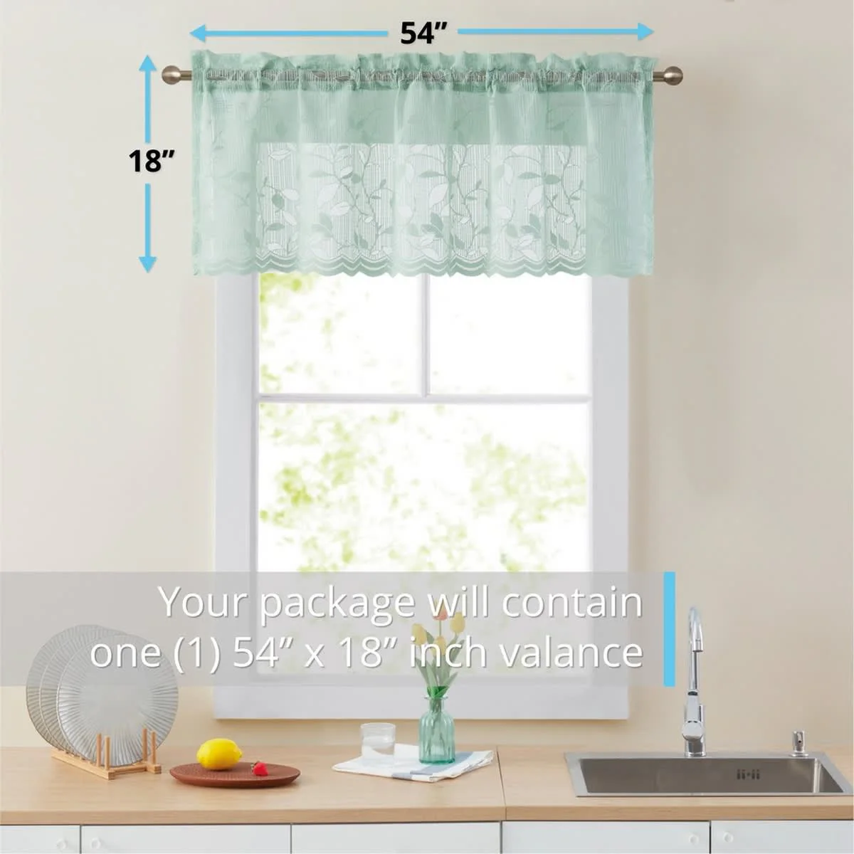 Thd Jayce Semi Sheer Kitchen Swag, Tiers, or Valance - Café Curtains - Rod Pocket for Small Windows - Image 9