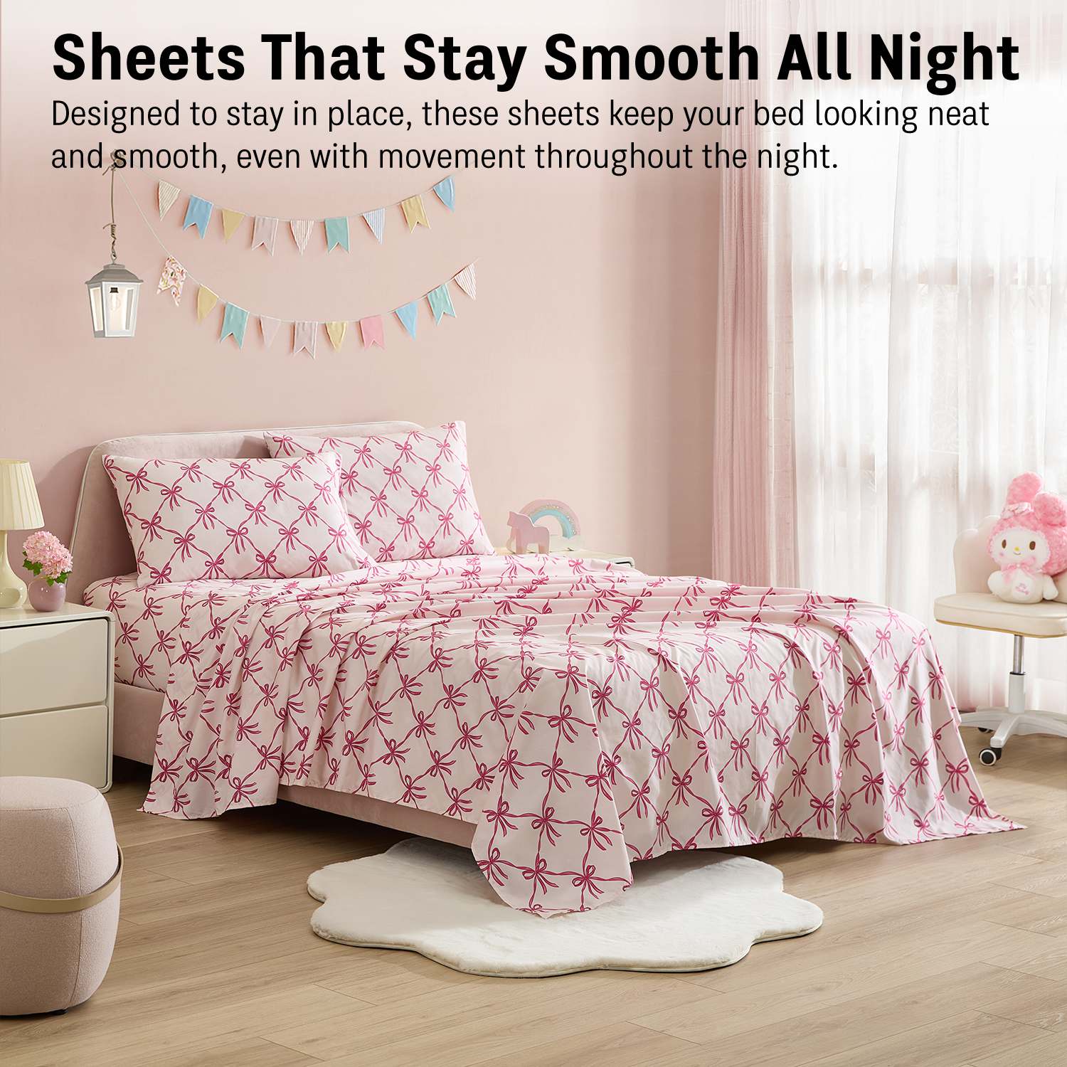 Thd Kids Patterned Printed Ultra-Soft Bed Sheet Set, Wrinkle Resistant (Up to 15" Deep Pocket) - Image 5