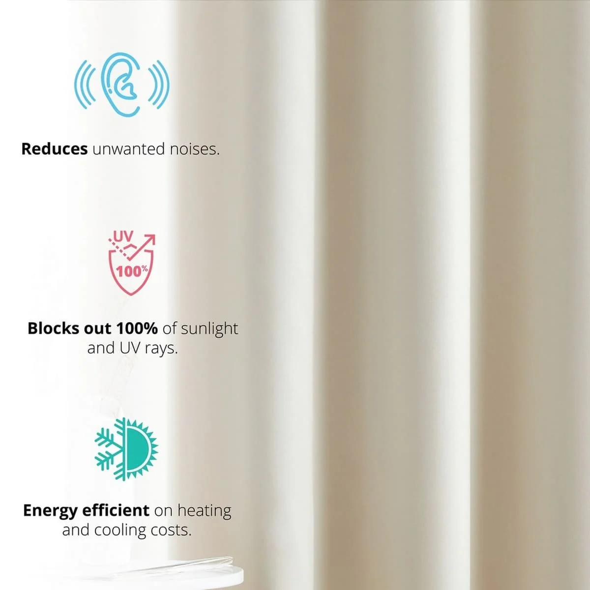 Thd Lawrence 100% Full Blackout Thermal Insulated Energy-Saving Grommet Curtain Panels (Set of 2) - Image 3