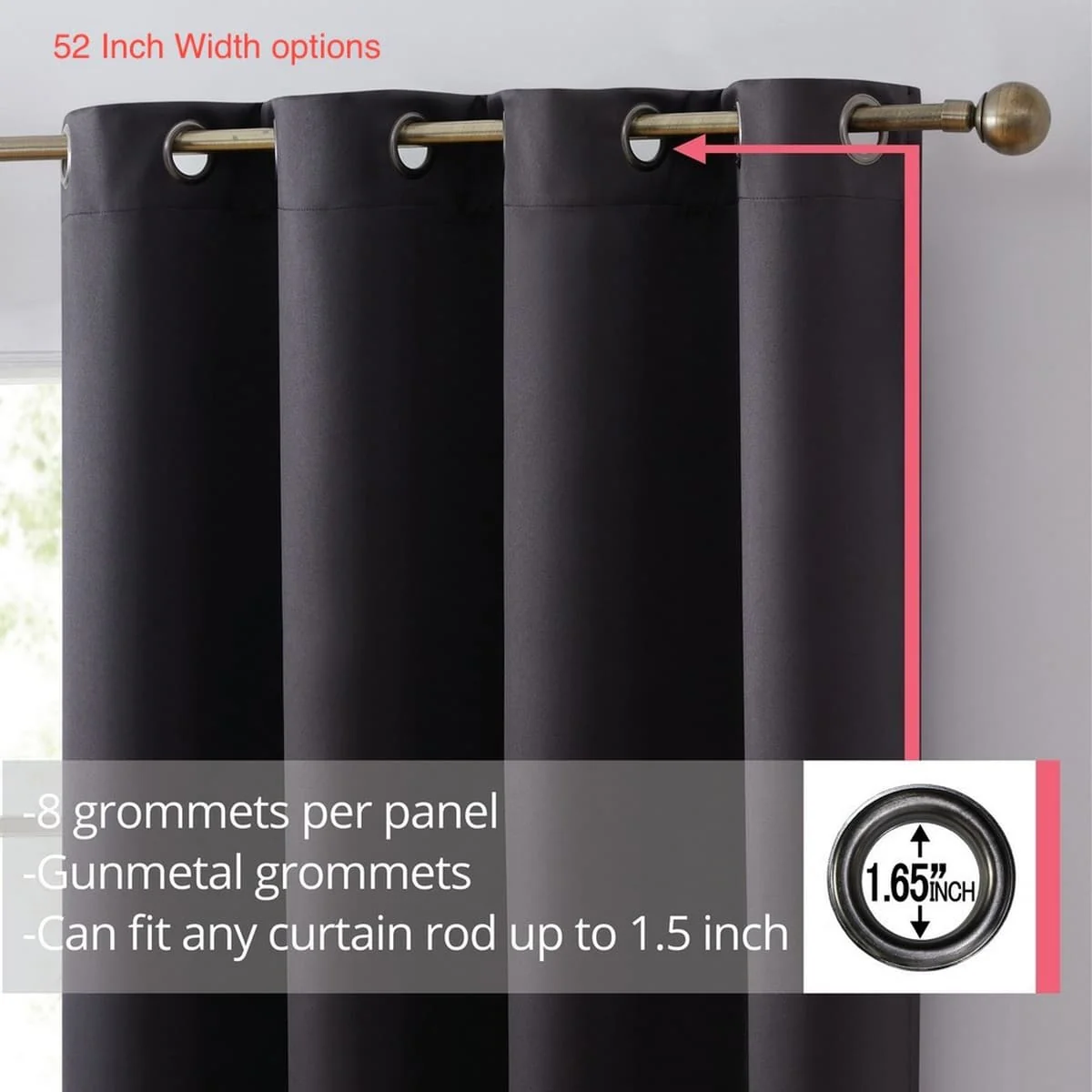 Thd Lawrence 100% Full Blackout Thermal Insulated Energy-Saving Grommet Curtain Panels (Set of 2) - Image 30