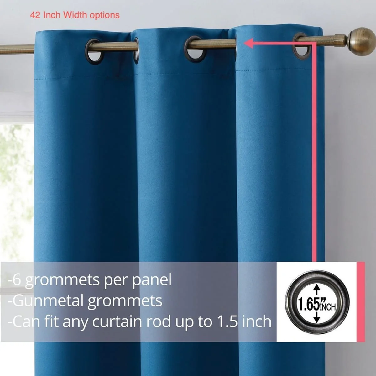 Thd Lawrence 100% Full Blackout Thermal Insulated Energy-Saving Grommet Curtain Panels (Set of 2) - Image 37