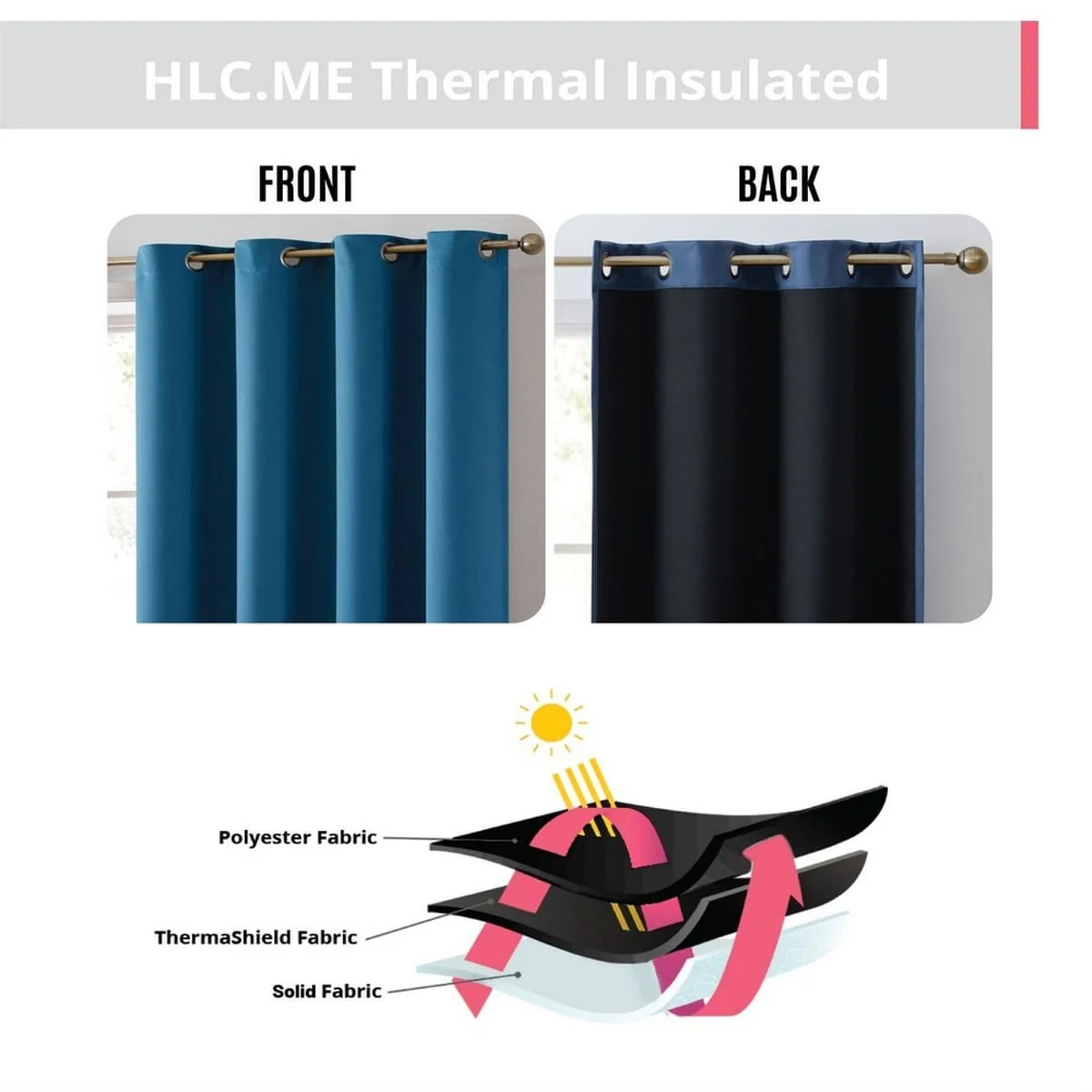Thd Lawrence 100% Full Blackout Thermal Insulated Energy-Saving Grommet Curtain Panels (Set of 2) - Image 39