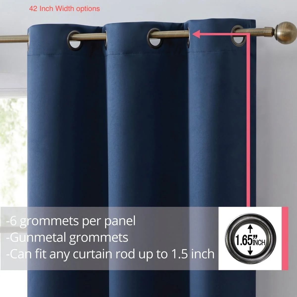 Thd Lawrence 100% Full Blackout Thermal Insulated Energy-Saving Grommet Curtain Panels (Set of 2) - Image 9