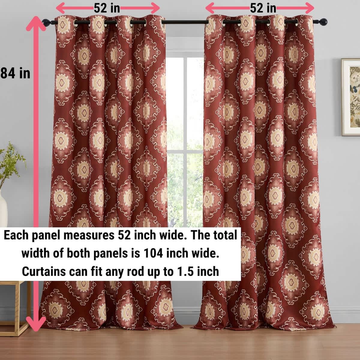 Thd Lonny Ogee Ikat Damask Patterned Room Darkening Grommet Window Curtains (Set of 2) - Image 28