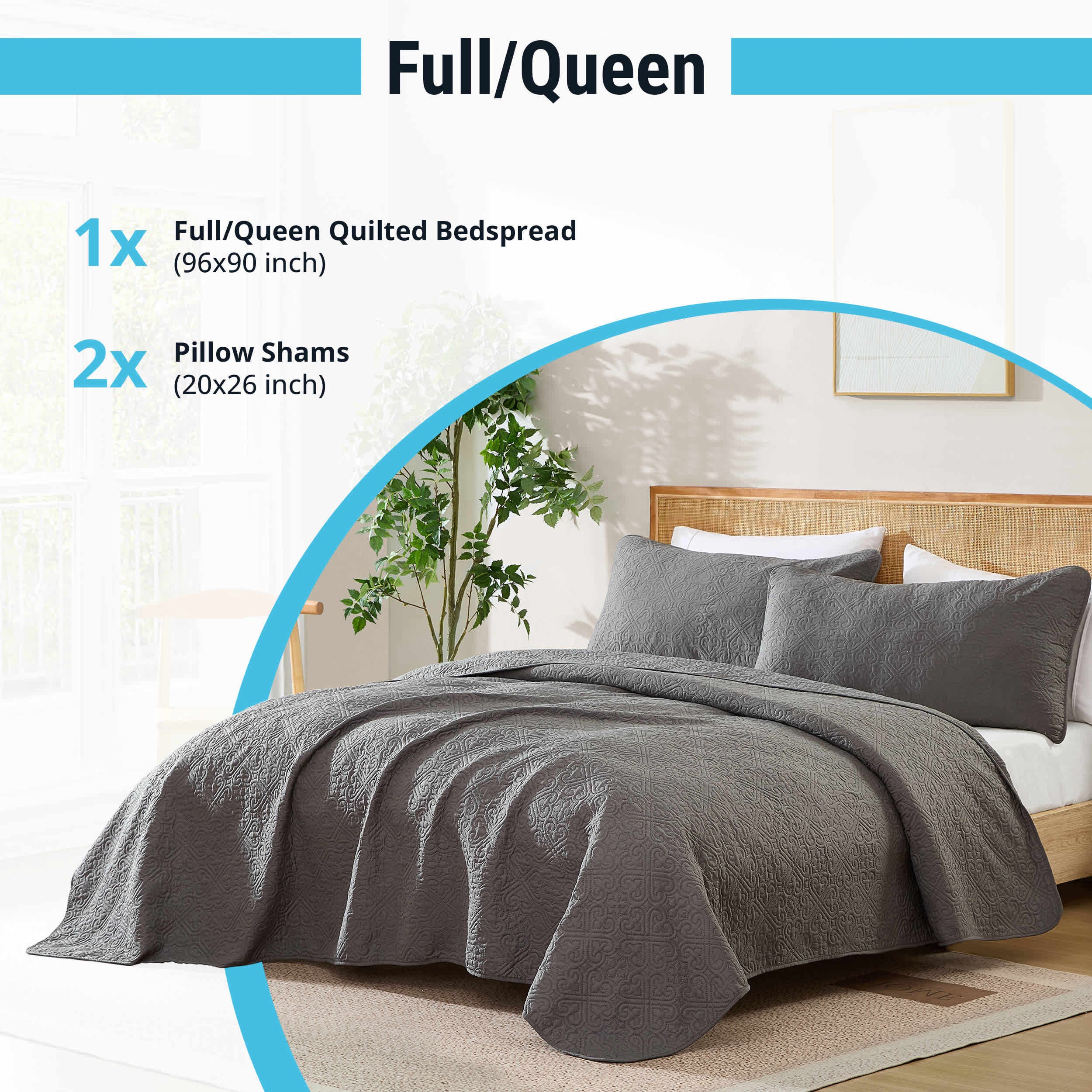 Thd Loren 3-Piece Lightweight Quilt Bedspread Coverlet Set - Image 10