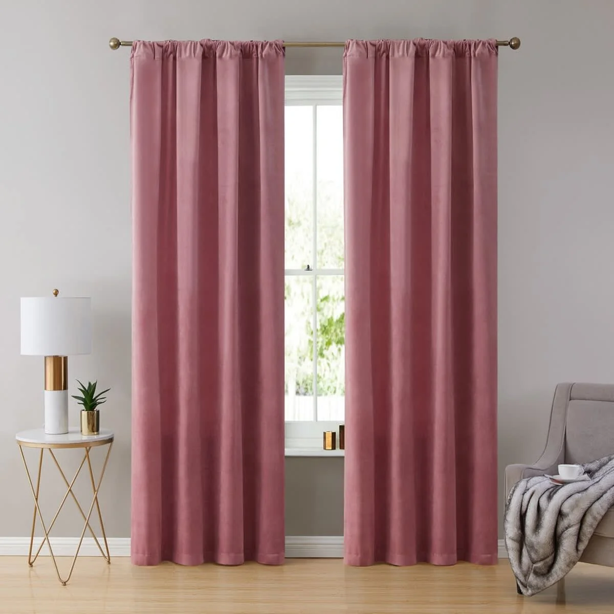 Thd Maria Velvet Back Tab Rod Pocket Window Treatment Curtain Panels - Set of 2 - Image 26