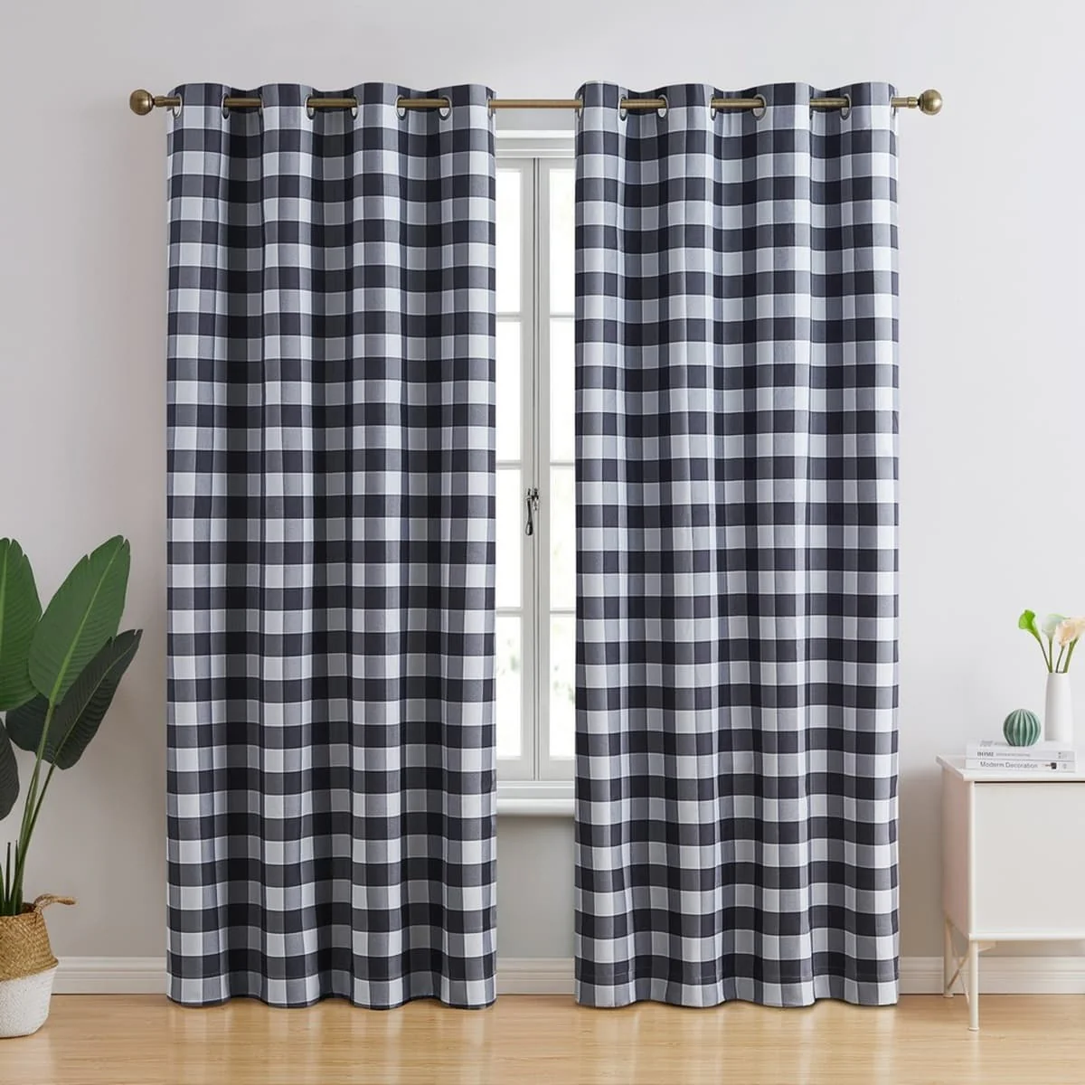 Thd Meadow Buffalo 100% Full Blackout Thermal Insulated Energy-Saving Grommet Curtain Panels (Set of 2) - Image 19