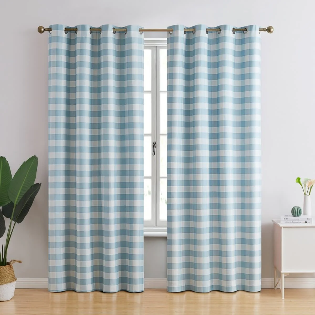 Thd Meadow Buffalo 100% Full Blackout Thermal Insulated Energy-Saving Grommet Curtain Panels (Set of 2) - Image 25