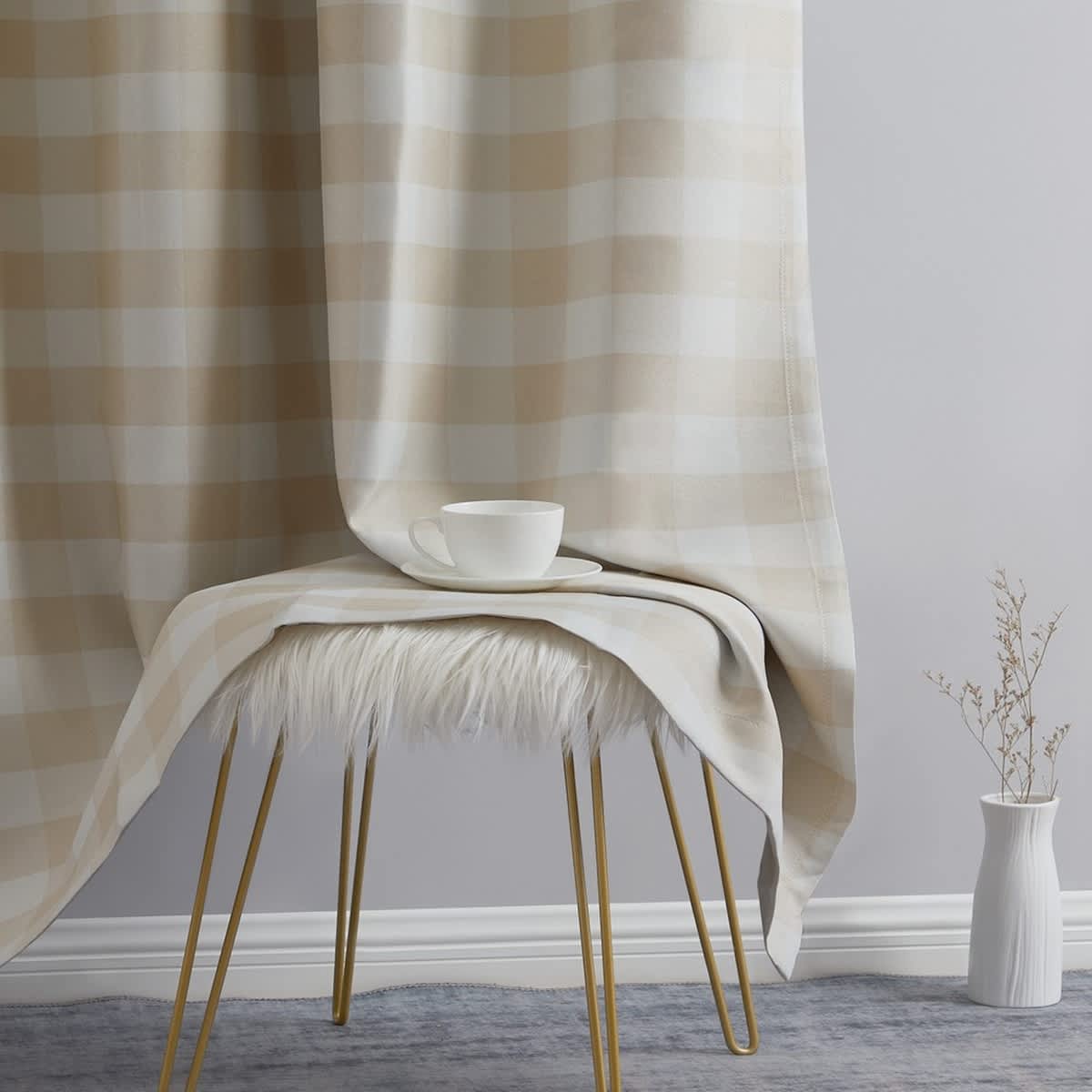 Thd Meadow Buffalo 100% Full Blackout Thermal Insulated Energy-Saving Grommet Curtain Panels (Set of 2) - Image 34