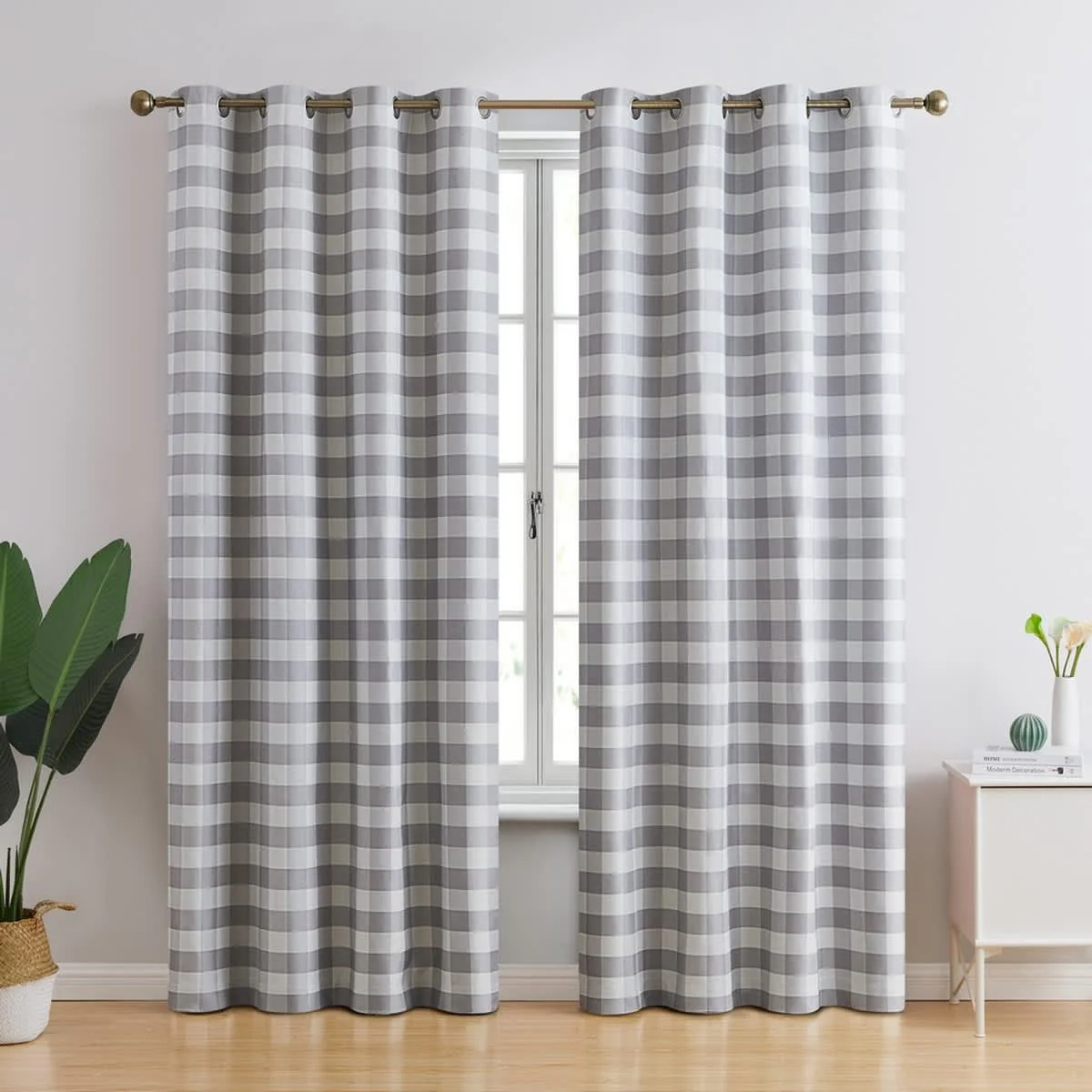 Thd Meadow Buffalo 100% Full Blackout Thermal Insulated Energy-Saving Grommet Curtain Panels (Set of 2) - Image 37
