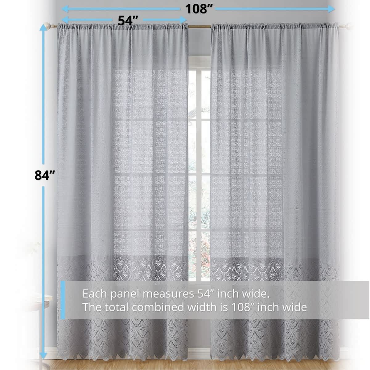 Thd Mona Macrame Lace Sheer Rod Pocket Window Treatment Curtain Panels - Set of 2 - Image 16