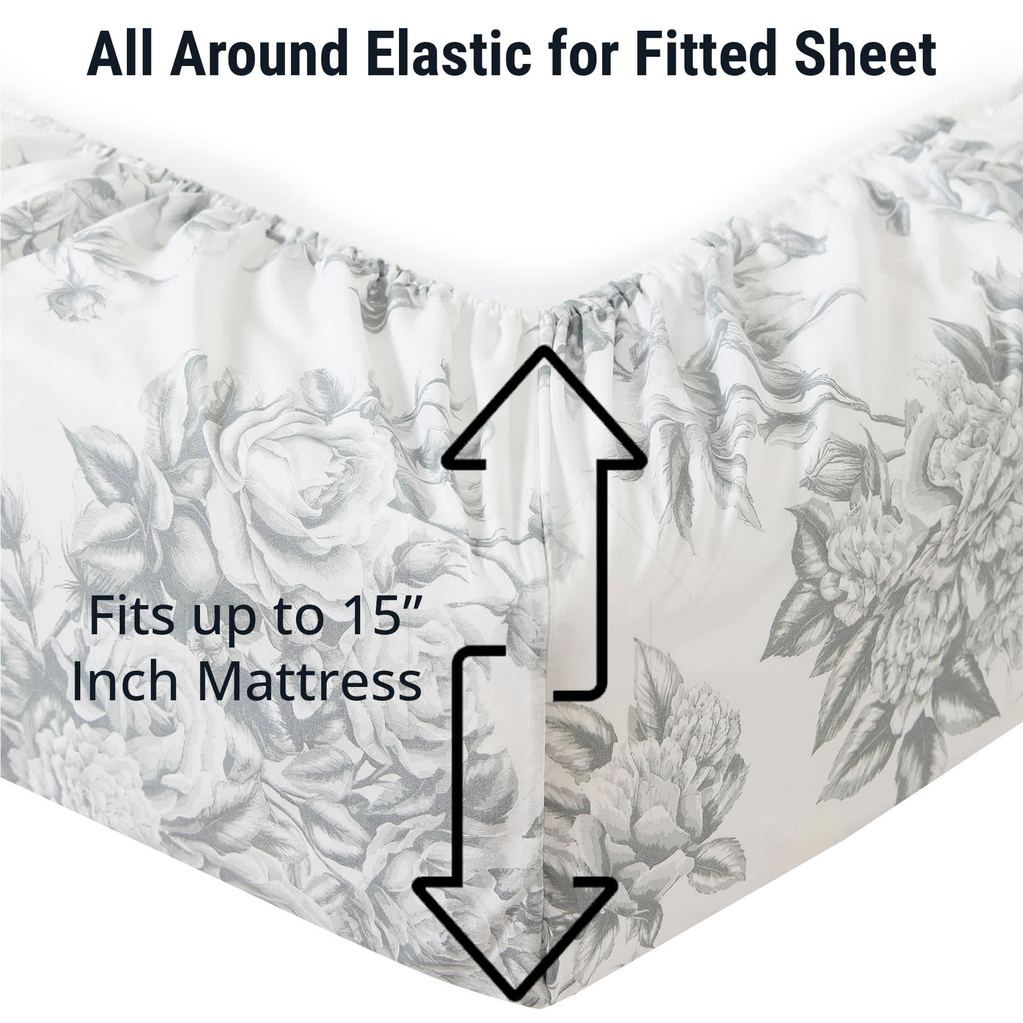 Thd Multi-Piece Floral Bed Sheet Set - Wrinkle Resistant & Ultra Soft - Fits Mattresses up to 15 Inches Deep - Image 14