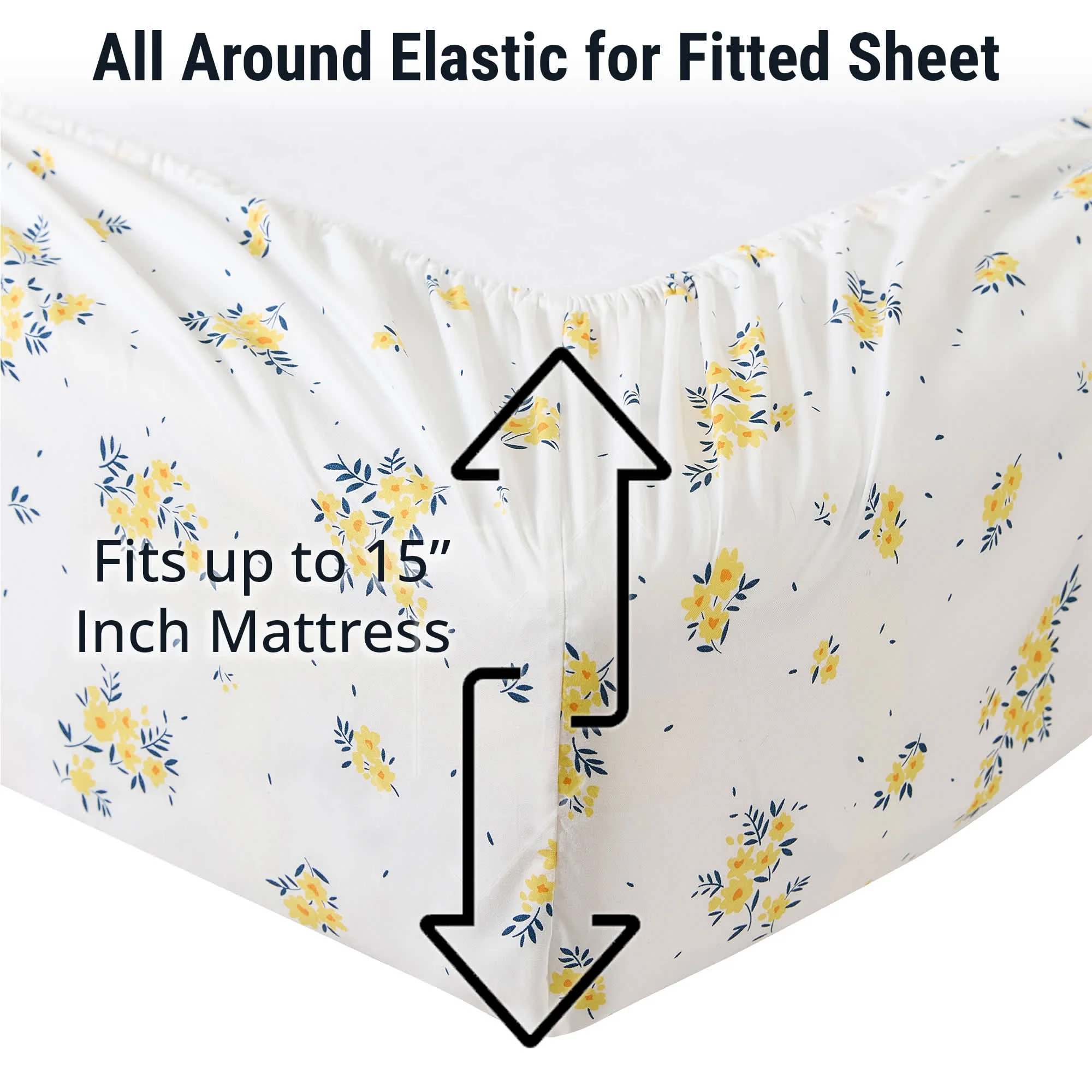 Thd Multi-Piece Floral Bed Sheet Set - Wrinkle Resistant & Ultra Soft - Fits Mattresses up to 15 Inches Deep - Image 26