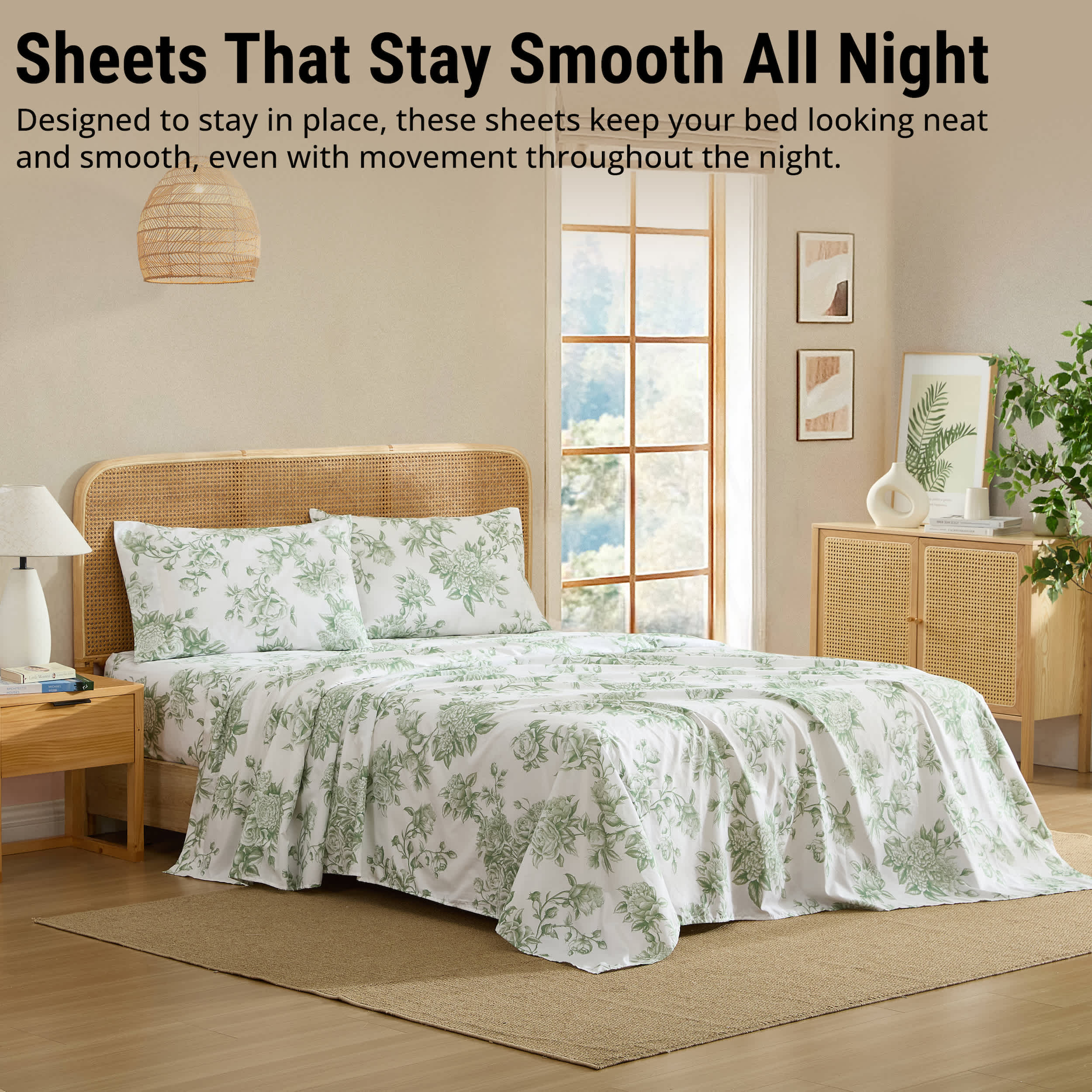 Thd Multi-Piece Floral Bed Sheet Set - Wrinkle Resistant & Ultra Soft - Fits Mattresses up to 15 Inches Deep - Image 35