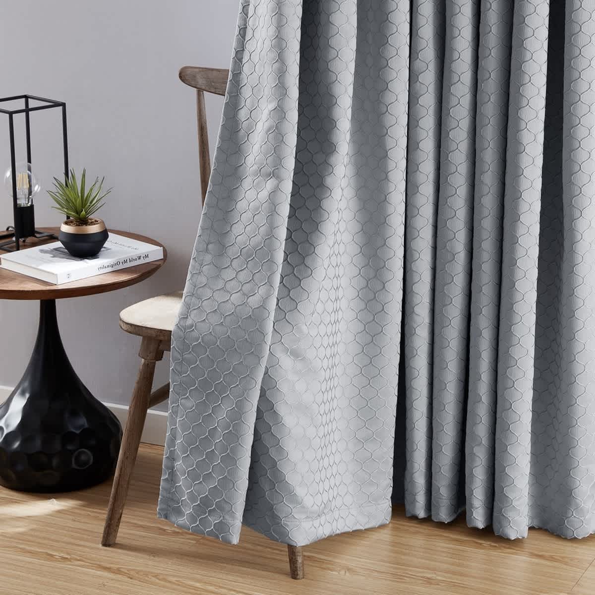 Thd Passaic Geometric 100% Blackout Total Privacy Energy Efficiency Window Treatement Grommet Curtains - Set of 2 - Image 21
