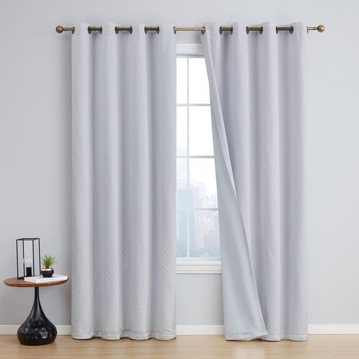 Thd Passaic Geometric 100% Blackout Total Privacy Energy Efficiency Window Treatement Grommet Curtains - Set of 2 - Image 26