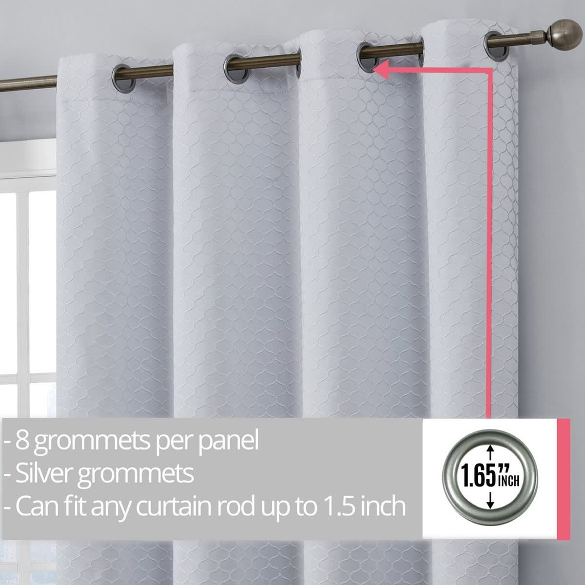Thd Passaic Geometric 100% Blackout Total Privacy Energy Efficiency Window Treatement Grommet Curtains - Set of 2 - Image 27