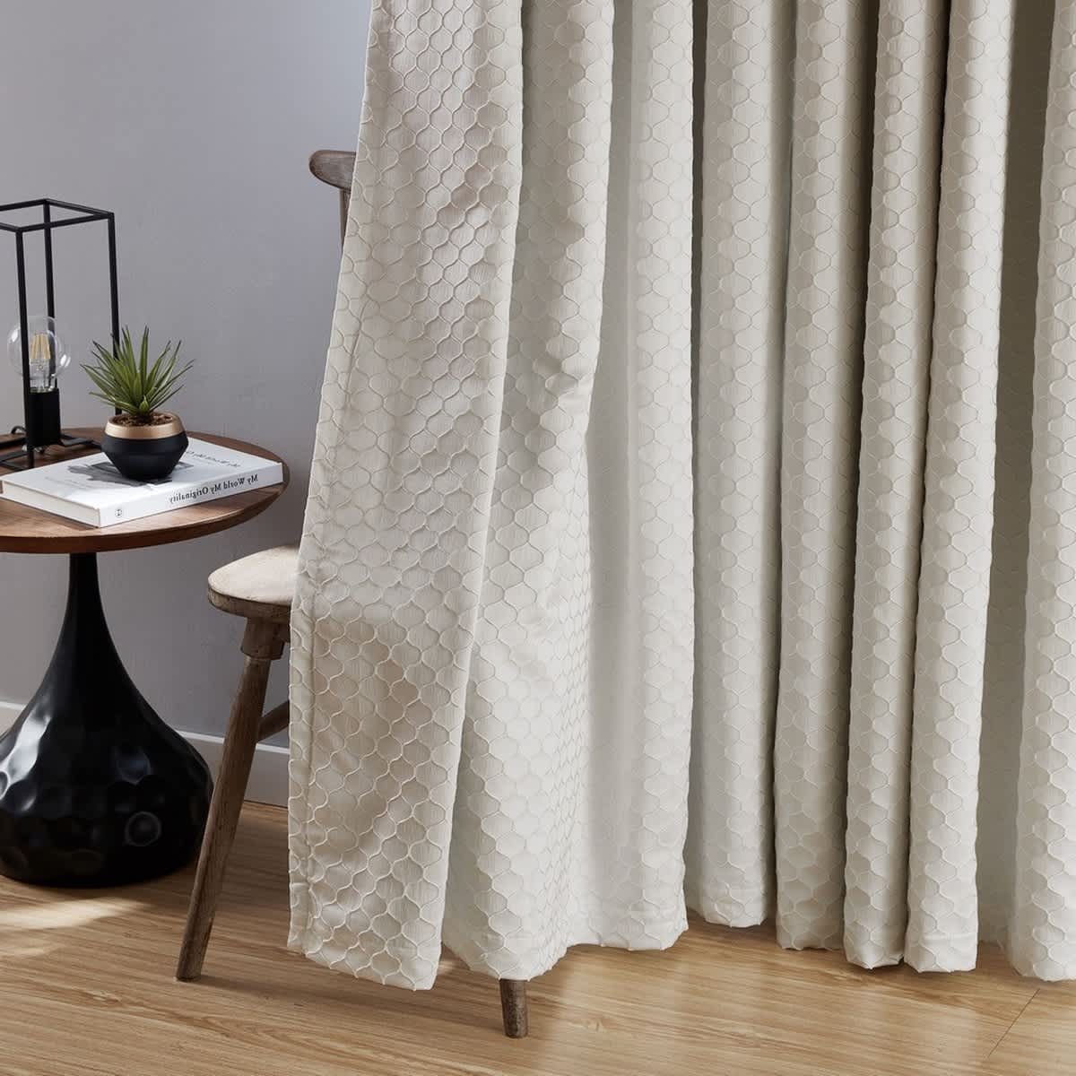 Thd Passaic Geometric 100% Blackout Total Privacy Energy Efficiency Window Treatement Grommet Curtains - Set of 2 - Image 5