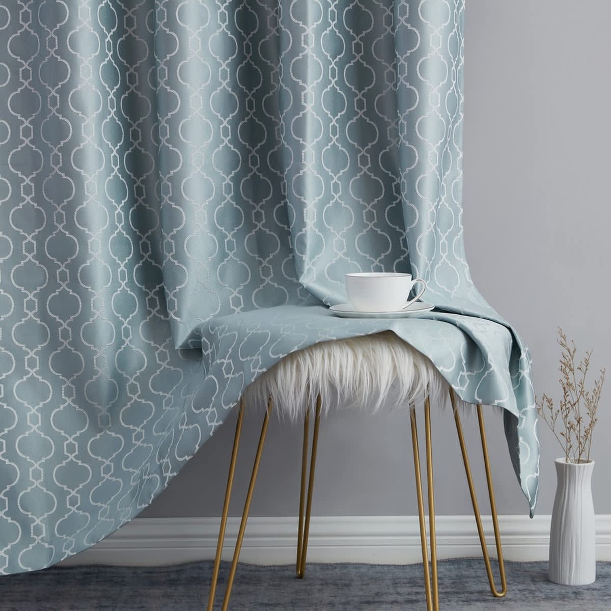 Thd Riley Moroccan 100% Complete Blackout Thermal Insulated Back Tab Rod Pocket Curtain Panels, Pair - Image 22