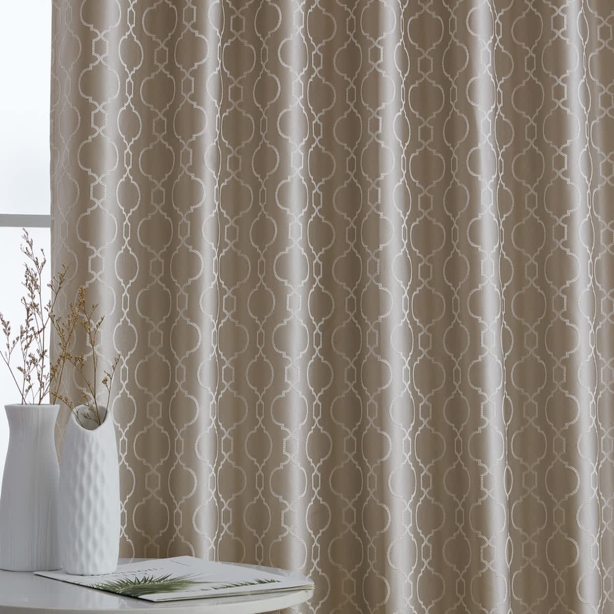 Thd Riley Moroccan 100% Complete Blackout Thermal Insulated Back Tab Rod Pocket Curtain Panels, Pair - Image 5