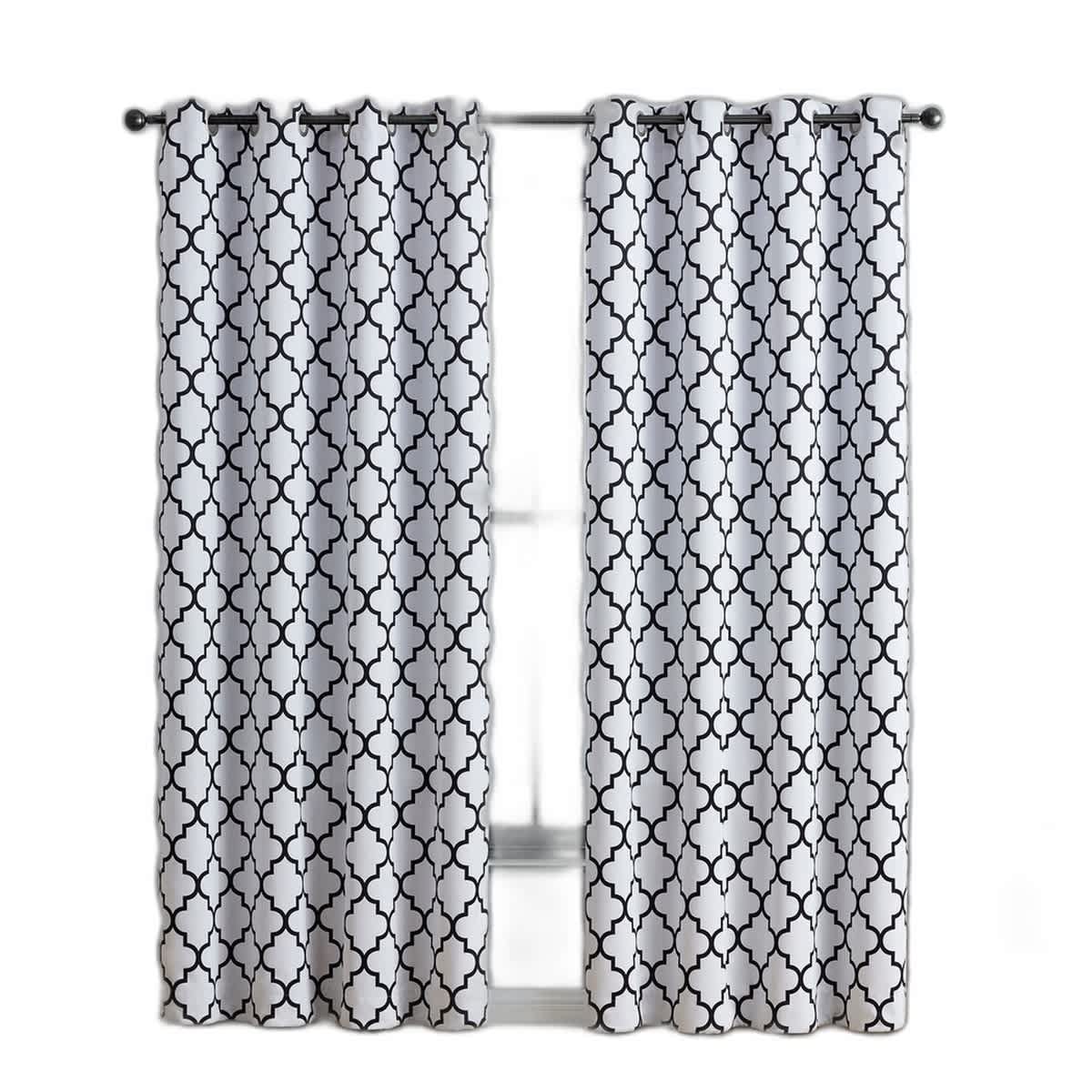 Thd Royal Lattice Decorative Privacy Room Darkening Grommet Window Drapes Curtain Panels - Pair - Image 20