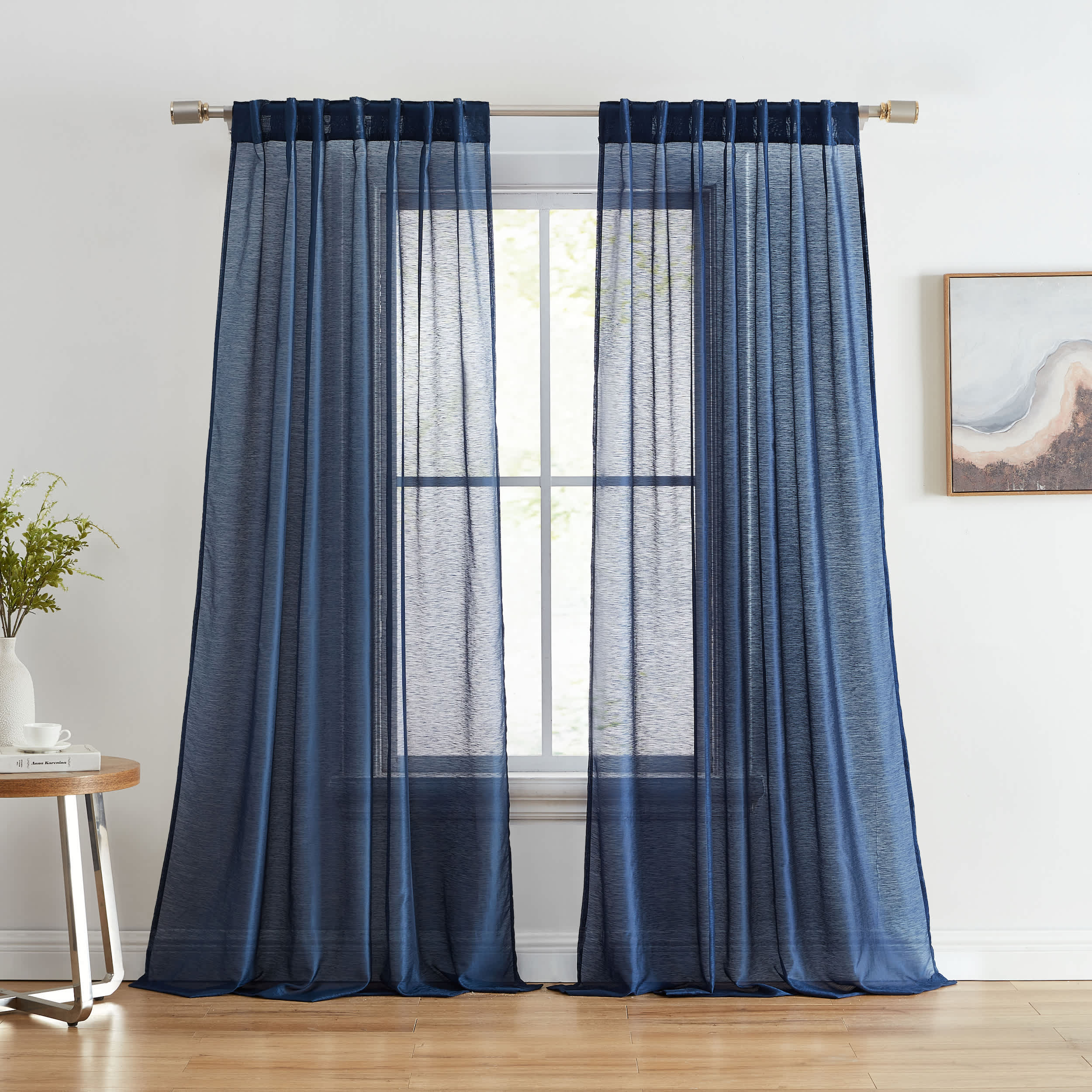 Thd Scarlett Semi Sheer Pocket Top & Back Tab Lightweight Window Curtains Drapery Panels, 2 Panels - Image 34