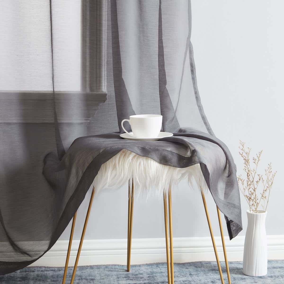 Thd Scarlett Semi Sheer Pocket Top & Back Tab Lightweight Window Curtains Drapery Panels, 2 Panels - Image 74