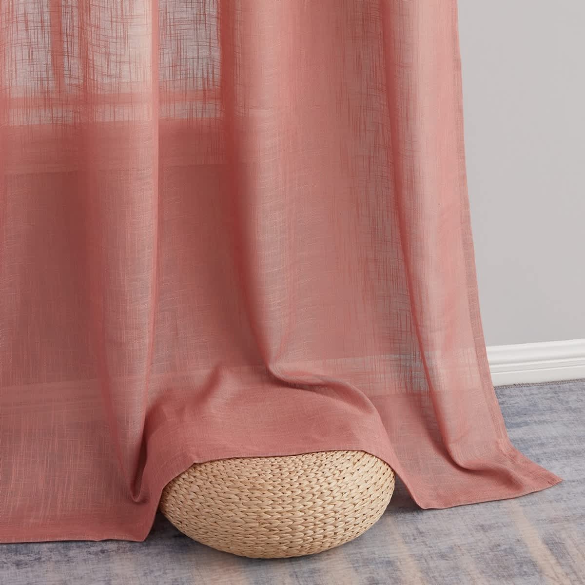 Thd Serena Faux Linen Textured Semi-Sheer Grommet Thick Curtain Panels (Set of 2) - Image 11