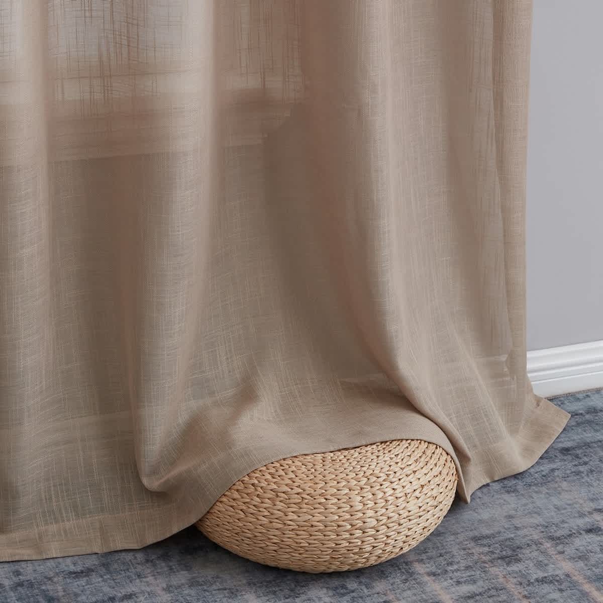 Thd Serena Faux Linen Textured Semi-Sheer Grommet Thick Curtain Panels (Set of 2) - Image 17