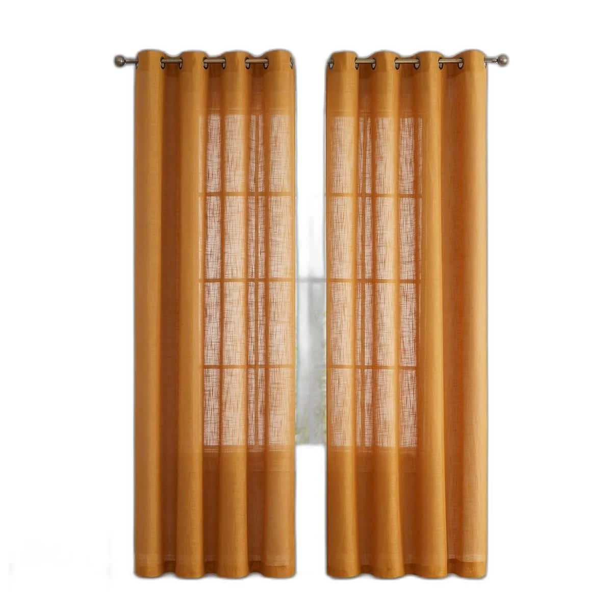 Thd Serena Faux Linen Textured Semi-Sheer Grommet Thick Curtain Panels (Set of 2) - Image 19