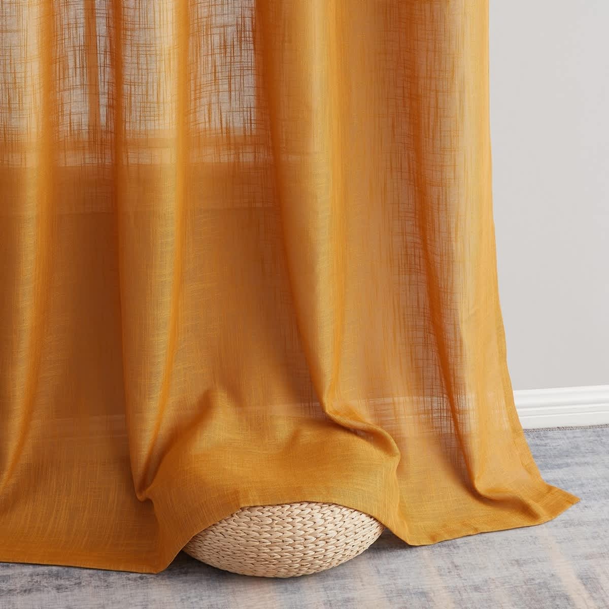 Thd Serena Faux Linen Textured Semi-Sheer Grommet Thick Curtain Panels (Set of 2) - Image 23