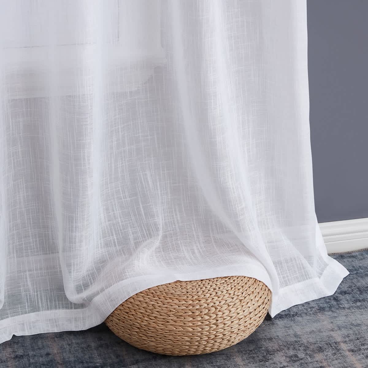 Thd Serena Faux Linen Textured Semi-Sheer Grommet Thick Curtain Panels (Set of 2) - Image 35