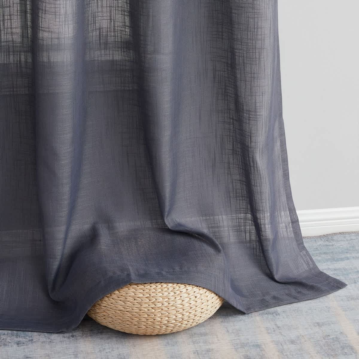 Thd Serena Faux Linen Textured Semi-Sheer Grommet Thick Curtain Panels (Set of 2) - Image 41